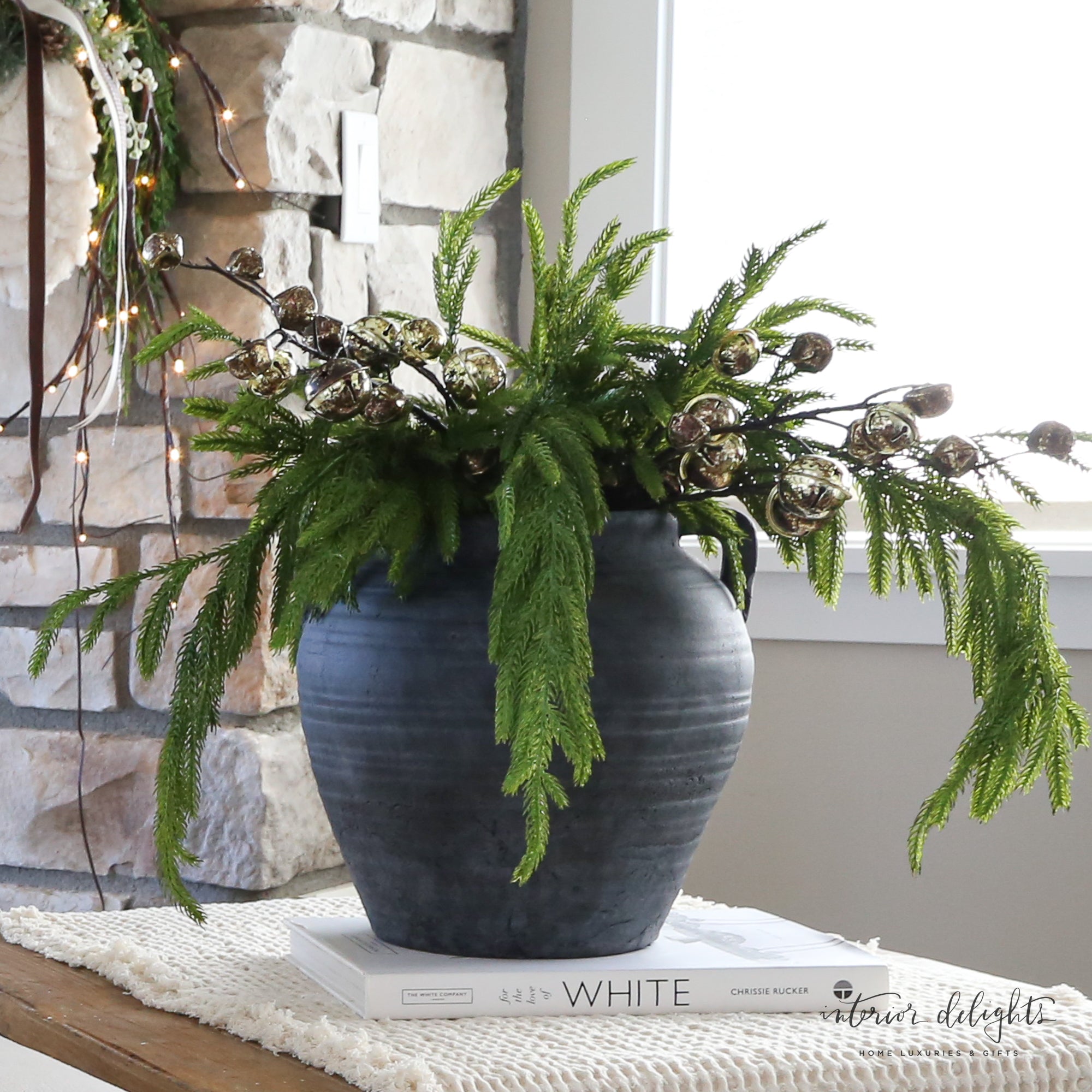 10” Charcoal 4 Handle Vase