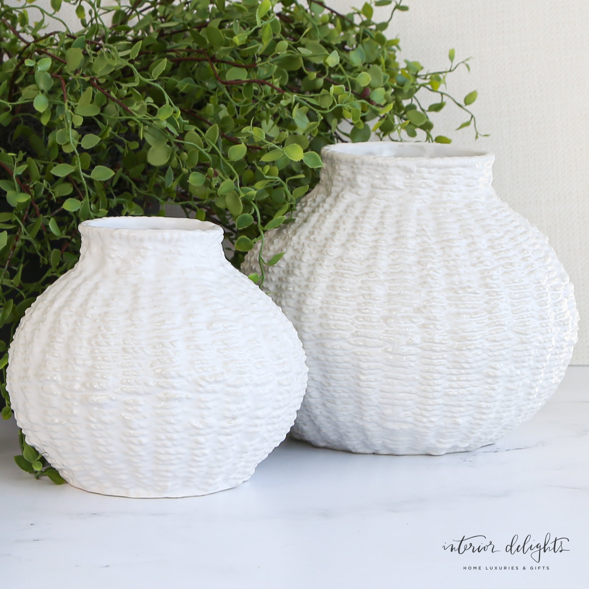 6” Woven Ceramic Round Vase