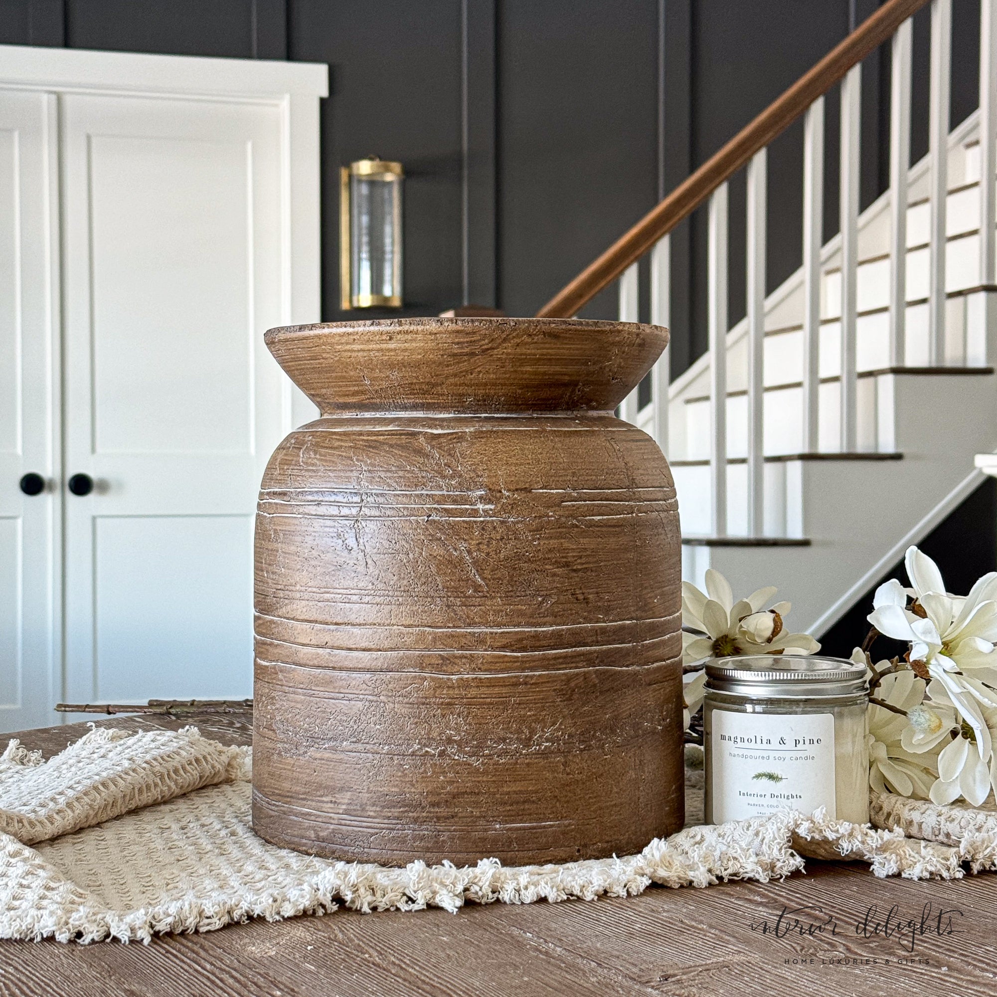 11.5” Brown Line Vase